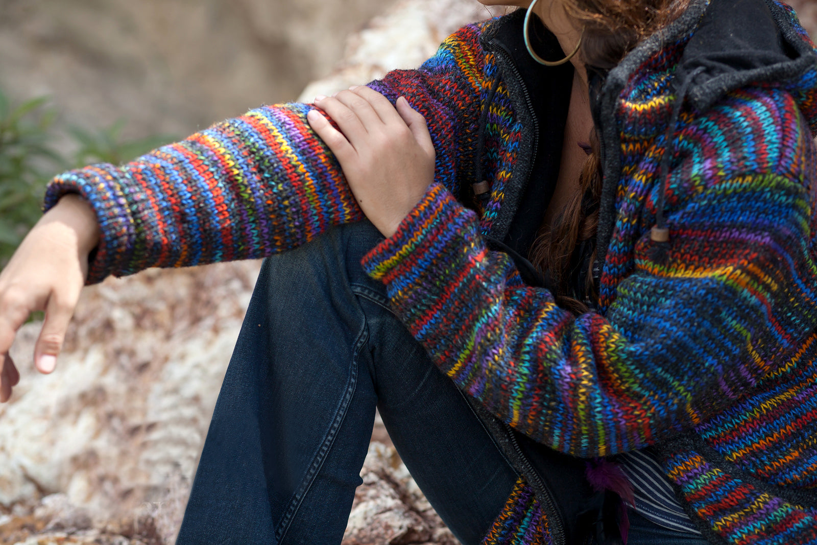 Wool Jacket - Charcoal - Rainbow