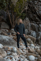 Wool Jacket - Cable Knit Aran - Charcoal