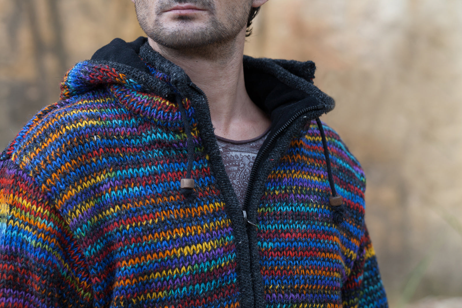 Wool Jacket - Charcoal - Rainbow