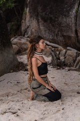 High Crotch Harem Pants - Plain Mandala - Black