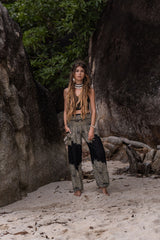 High Crotch Harem Pants - Plain Mandala - Black