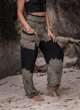 High Crotch Harem Pants - Plain Mandala - Black