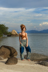 High Crotch Harem Pants - Plain Mandala - Teal