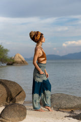 High Crotch Harem Pants - Plain Mandala - Teal